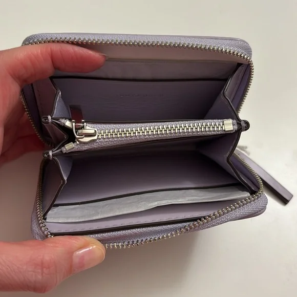 Tory Burch Kira clover Diamond purple small zip wallet Nwt - Picture 5 of 6